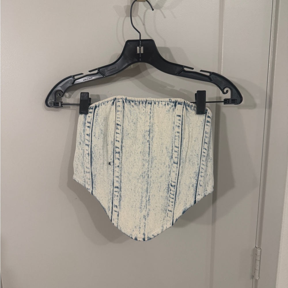 Revolve denim corset top